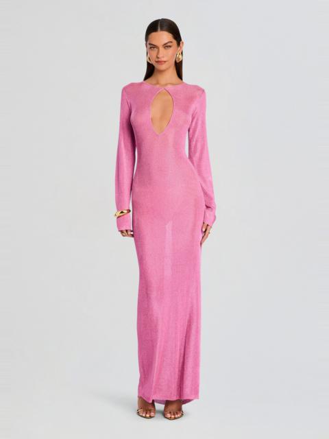 CARMEL METALLIC KNIT MAXI DRESS