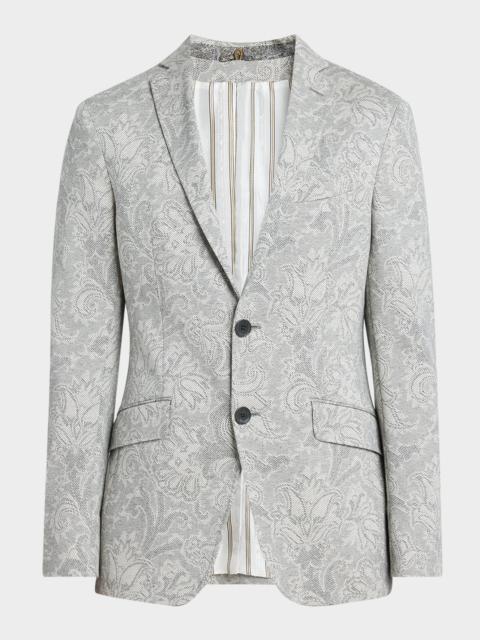 Men's Cotton Paisley Jacquard Two-Button Sport Jacket
