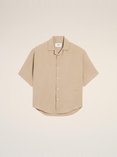 BEIGE AMI CAMP SHORT SLEEVED SHIRT