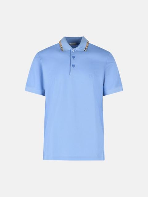 'EDDIE' POLO SHIRT IN LIGHT BLUE COTTON