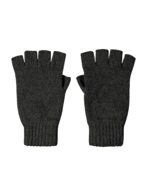 Women's Fingerless Grey Cashmere Gloves
