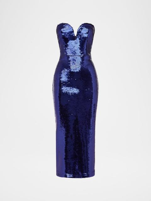 Strapless Sweetheart Sequined Midi Dress