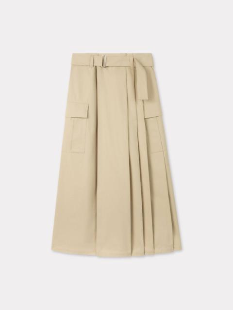 Cargo long skirt in cotton ripstop