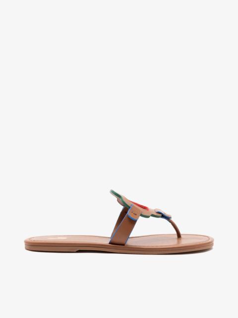 Margherita Thong Sandal In Caramel Leather
