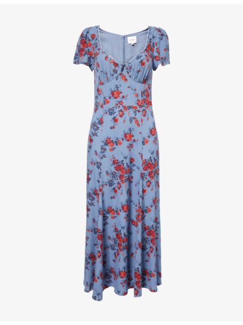 Afton Floral-Print Woven Midi Dress