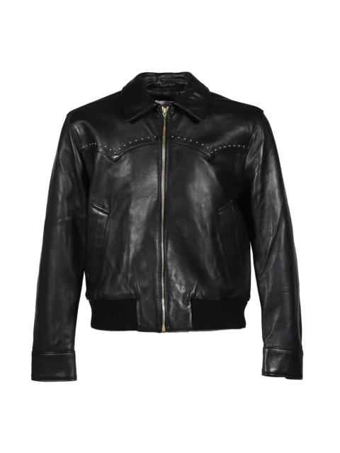 STUDDED WESTERN HARRINGTON JACKET / BLK GLD