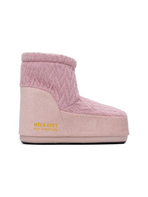 Pink Moon Boot Edition Icon Low No Lace Knit Boots