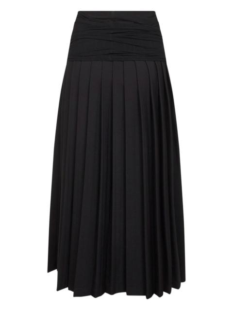 pleated tulle-panel skirt
