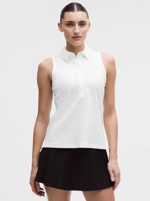 Quick-Dry Sleeveless Polo Shirt *Straight Hem