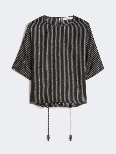 Printed silk blouse - BLACK WHITE