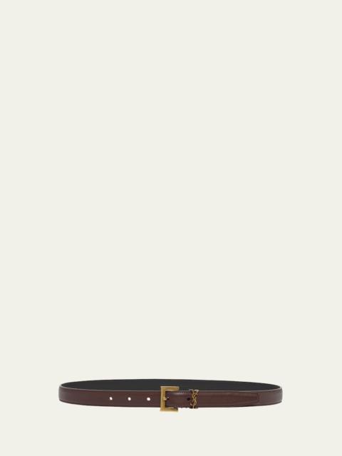 YSL Monogram Leather Belt