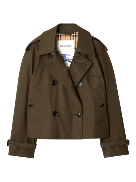 double-breasted cropped trench jacket