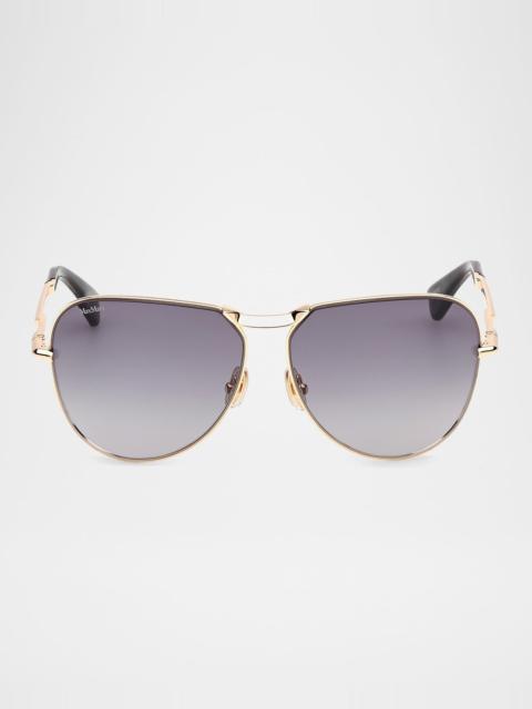 Miller-2 Metal Aviator Sunglasses