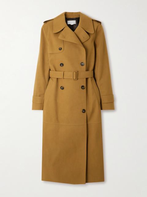 Oversized Double-breasted Belted Brushed Trench Coat