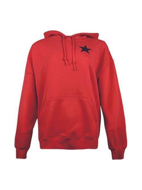 (WMNS) Converse Logo Knit hooded Drawstring Red 10020752-A02