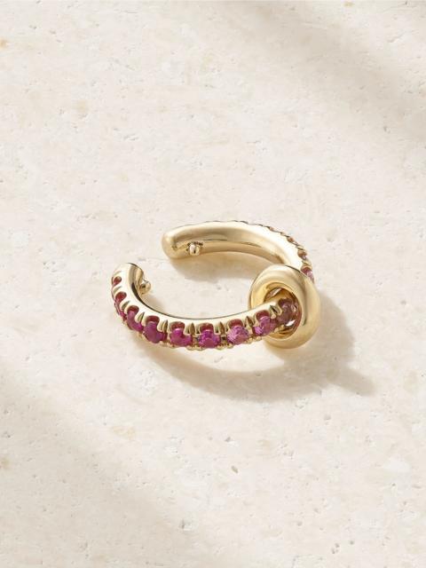 Elara 18-karat gold sapphire ear cuff Gold