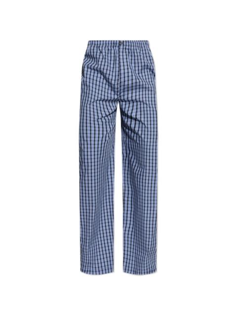 check-pattern trousers