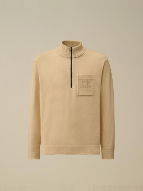 Soft Cotton Stretch Chest Pocket Half Zip Sweater