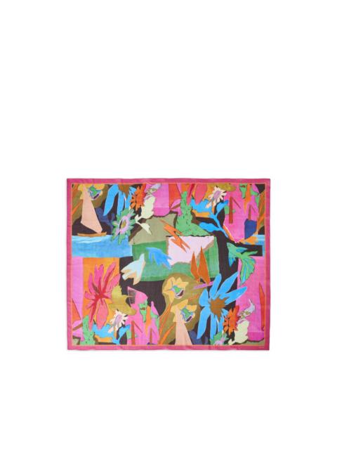 River Collage floral-printed scarf