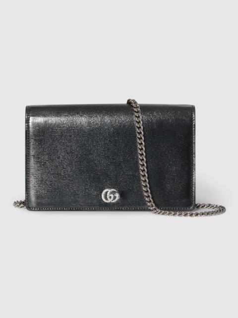 Bi-color GG Marmont wallet on chain