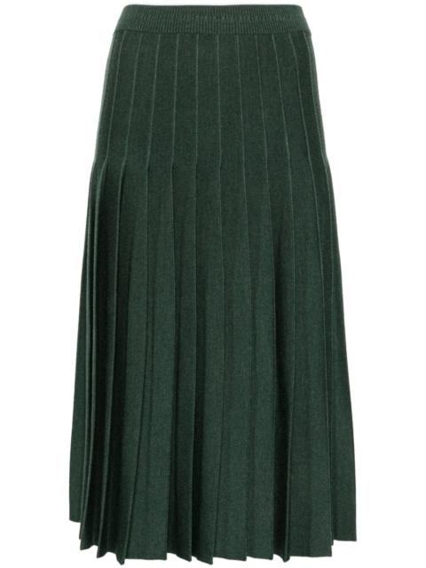 pleated knitted midi skirt