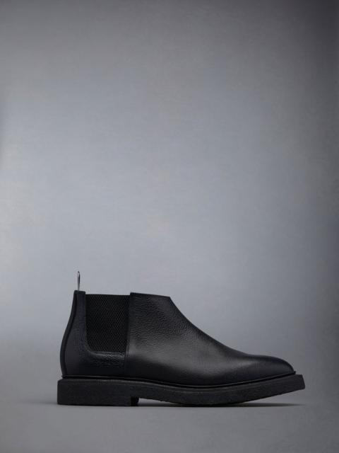Pebble Grain Leather Crepe Sole Mid Top Chelsea Boot
