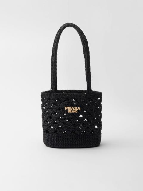 Woven fabric crochet tote bag