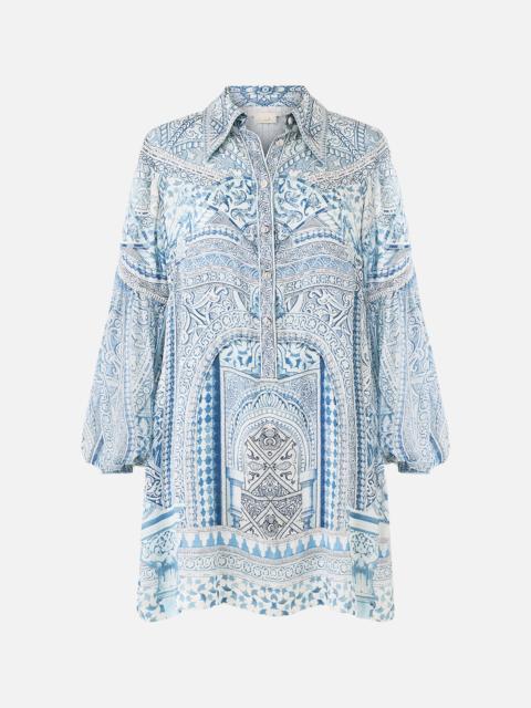 SHIRT DRESS WITH BLOUSON SLEEVE