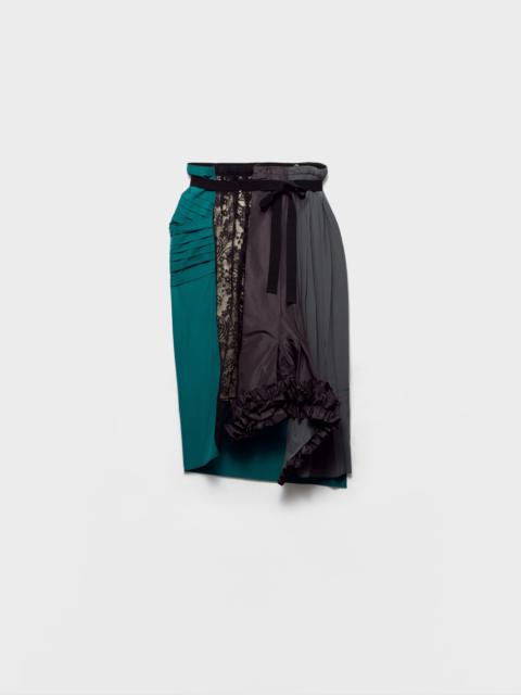 Technical taffeta patchwork skirt
