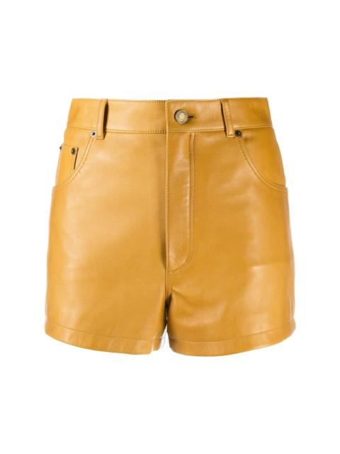 lambskin leather shorts