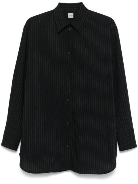 pinstriped shirt