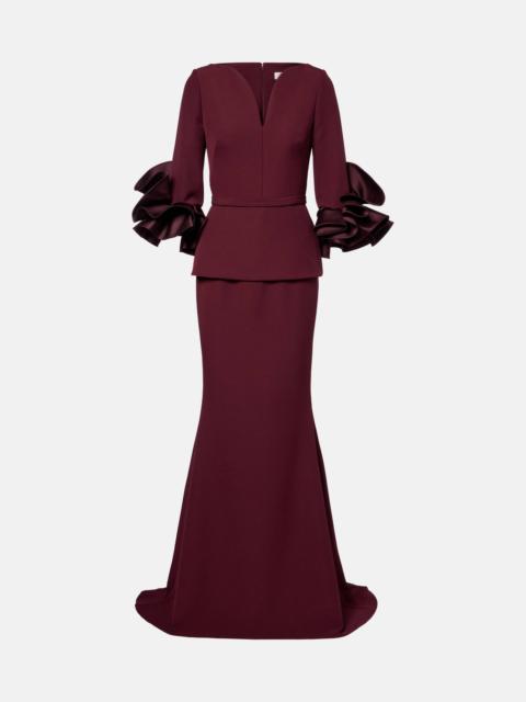 Clemenza crêpe gown