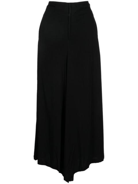 pleat-detailing zip-fastening cropped trousers