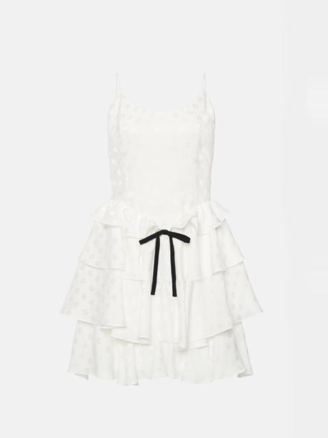 FLOWERS JACQUARD MINI DRESS