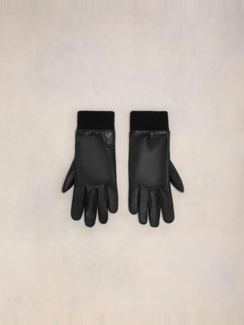 AMI DE COEUR LEATHER PATCH GLOVES