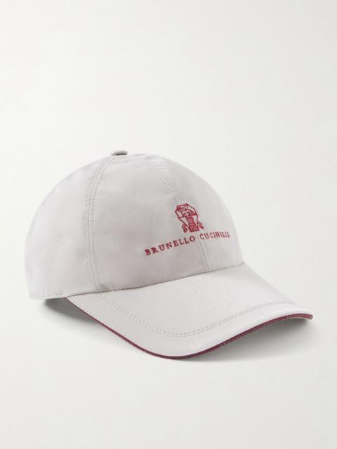 Logo-Embroidered Shell Cap Gray