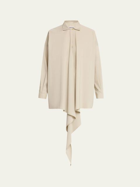 Romy Ruffled Long-Sleeve Cotton Shirt