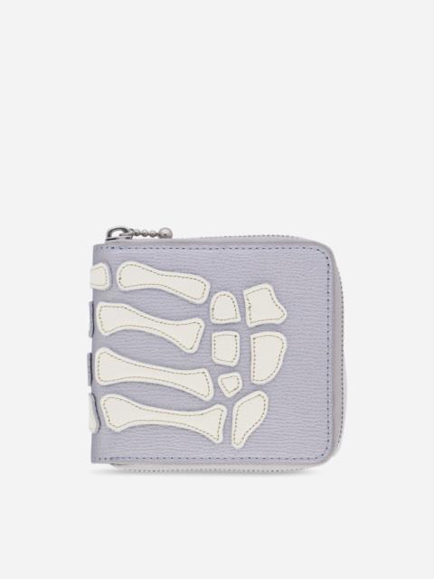 Thumb Up Bone Band Zip Wallet Silver