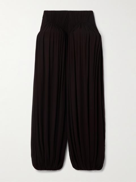 Pleated Crepe Tapered Pants