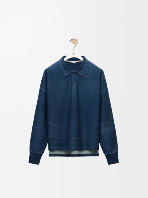 Polo sweatshirt in cotton