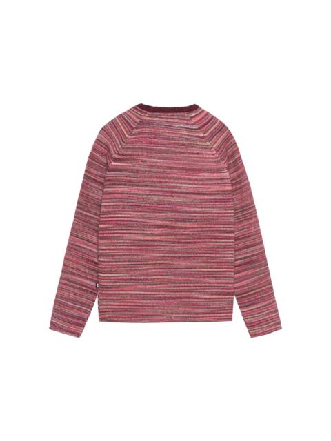 Stussy Textured Knit Contrast Collar Crew Red Multi