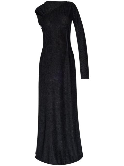 stripe-detailing one-shoulder maxi dress