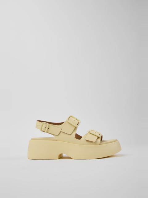 Yellow Leather Sandals for Women.