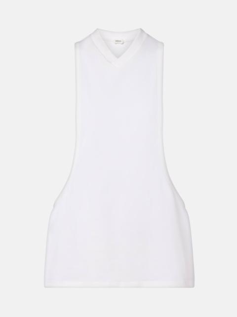 Cotton-blend jersey tank top