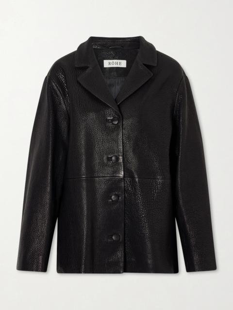 Paneled Textured-leather Jacket