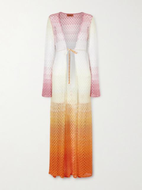 Dégradé Metallic Crochet-knit Coverup