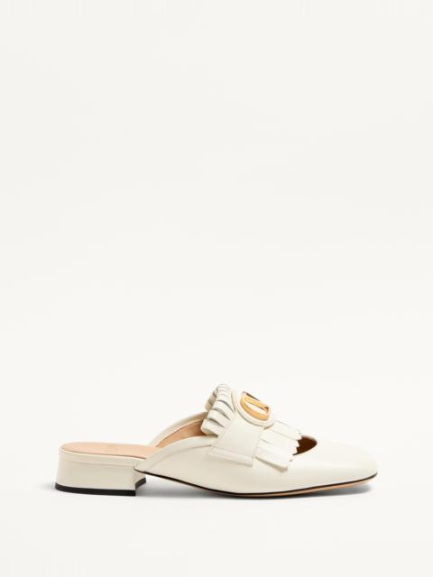 VLOGO SIGNATURE CALFSKIN MOCCASIN MULE WITH FRINGES 25MM