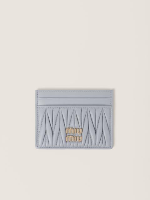 Matelassé nappa leather card holder
