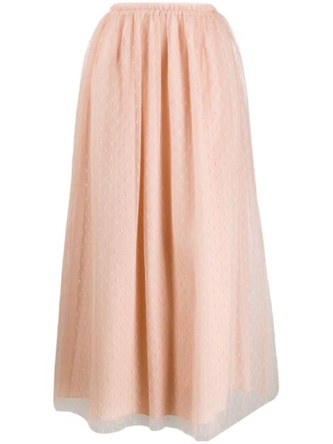 tulle pleated midi skirt