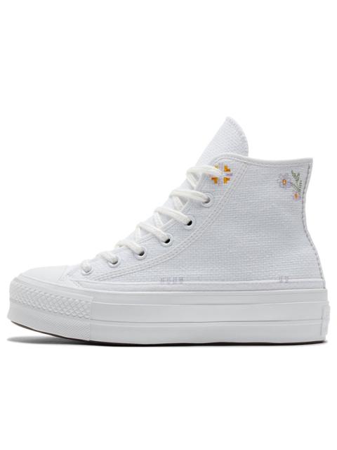 (WMNS) Converse Chuck Taylor All Star Lift Platform High 'Autumn Embroidery White' A05068C
